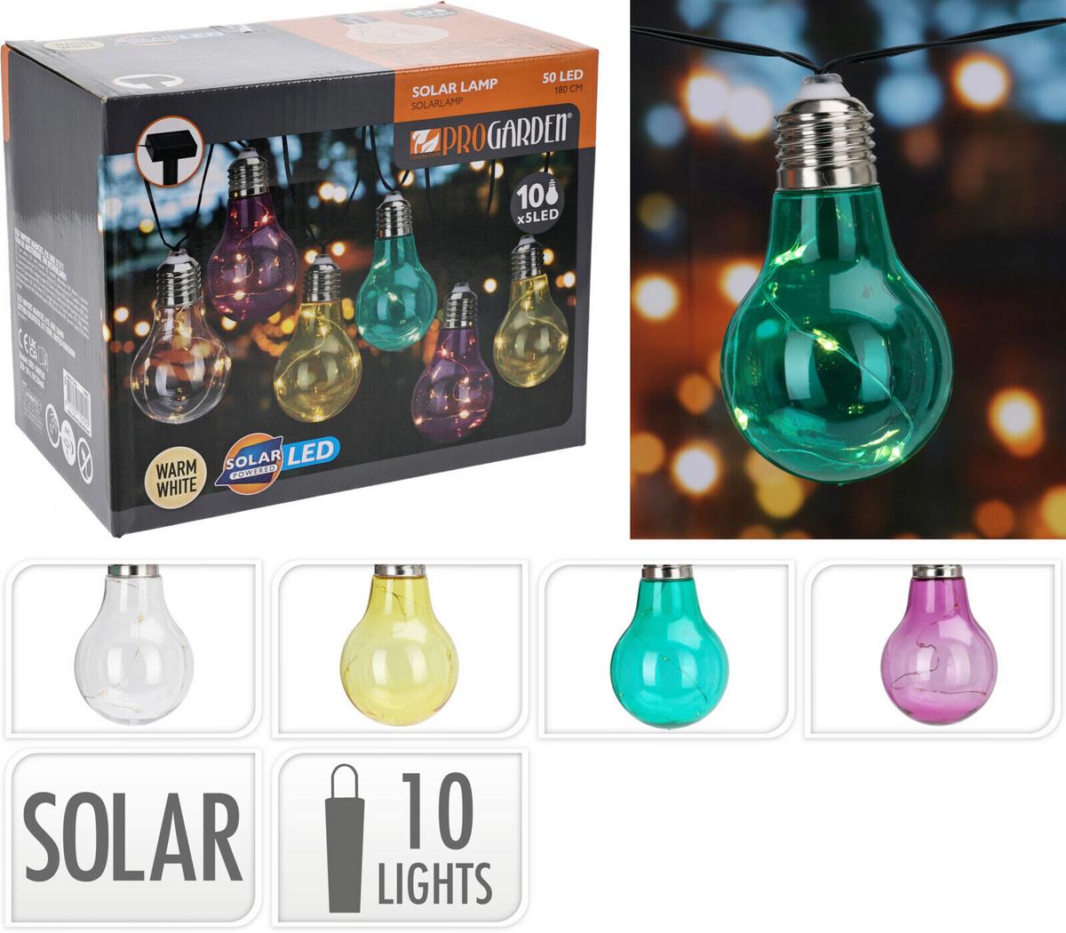 Szolár Fényfüzér Color - műanyag (200cm)