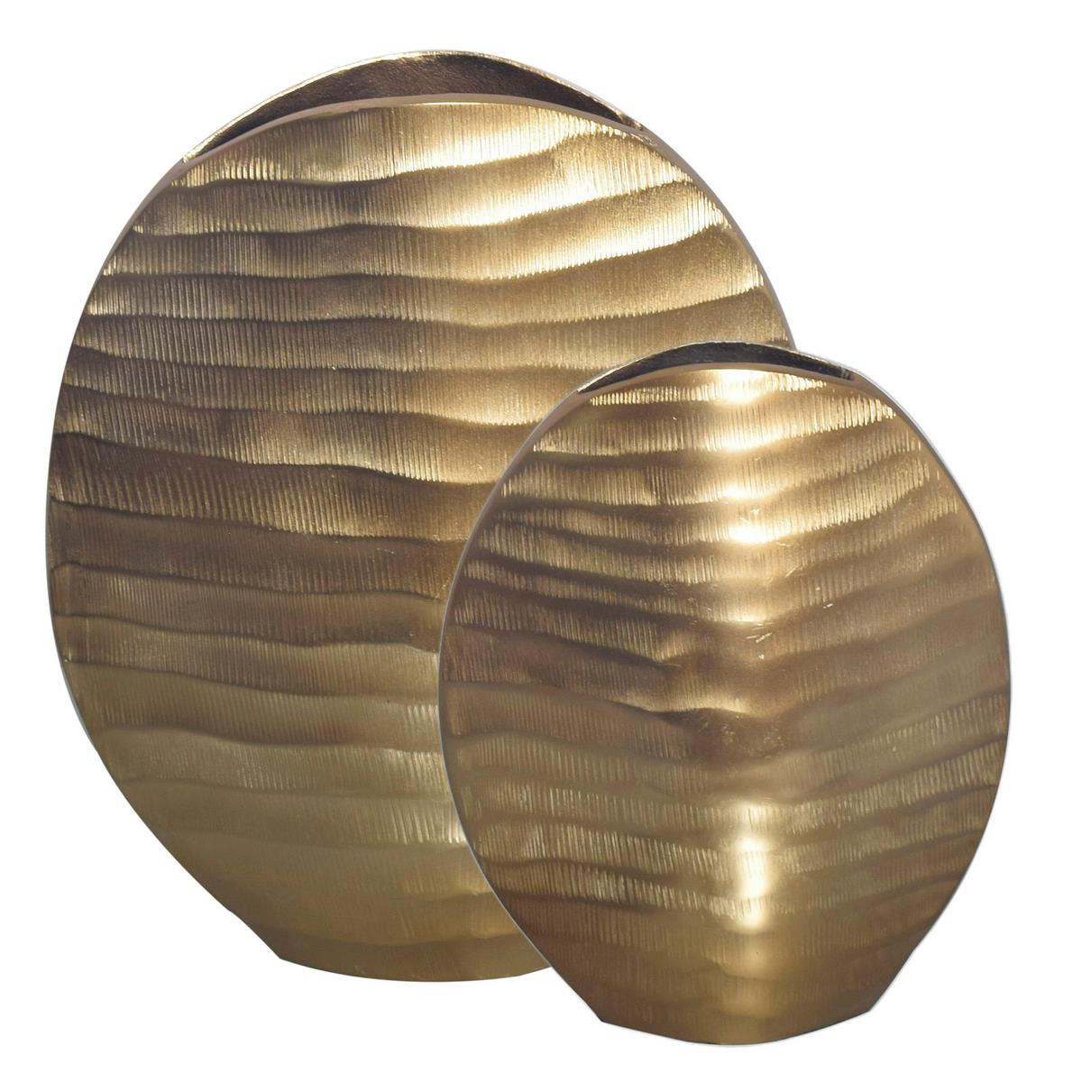 DEKOVASE DEKOVASE 2ER SET GOLD - Goldfarben, Design, Metall (26/30,5/14cm) - Livetastic