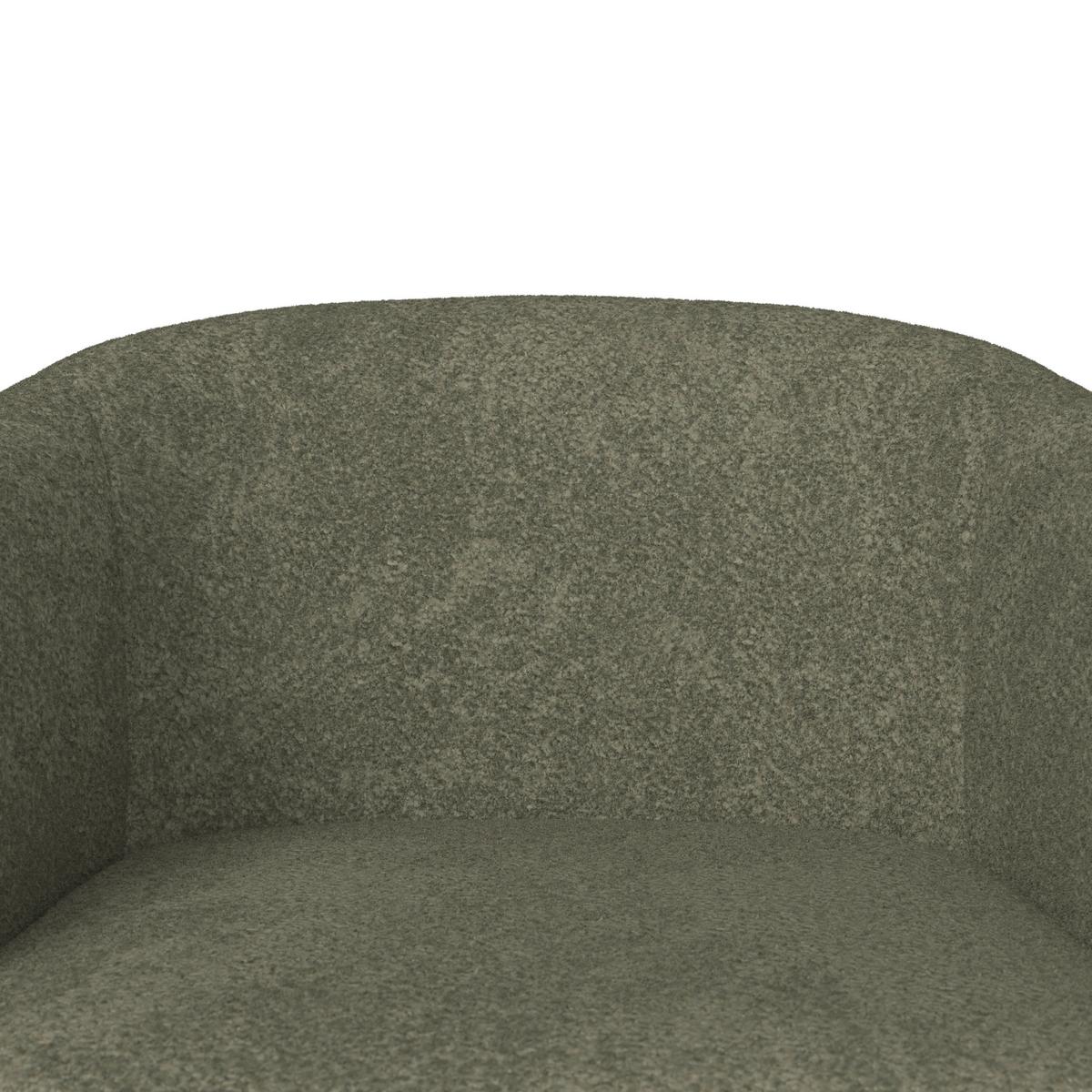 Armlehnstuhl Naya Grün Chenille Drehbar Gepolstert - Buchefarben/Grün, MODERN, Holz/Textil (62/65/81cm) - Bessagi Home