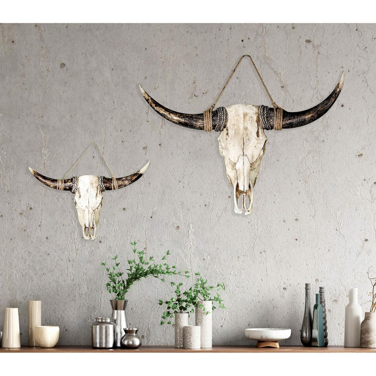 Dekoschädel Schlammfarben/Grauweiß - Schlammfarben/Grauweiß, Basics, Kunststoff (38/24/7,5cm)