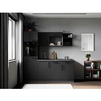 Küchenblock Oliver m. Geräten Grau - Grau, Trend, Holzwerkstoff/Metall (205cm) - Respekta