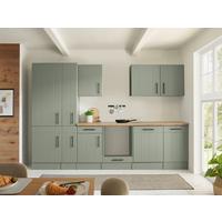 Küchenleerblock Anton o. Geräte Wildeiche/Schilfgrün - Schilfgrün/Wildeiche, Trend, Holzwerkstoff/Metall (310cm) - Respekta