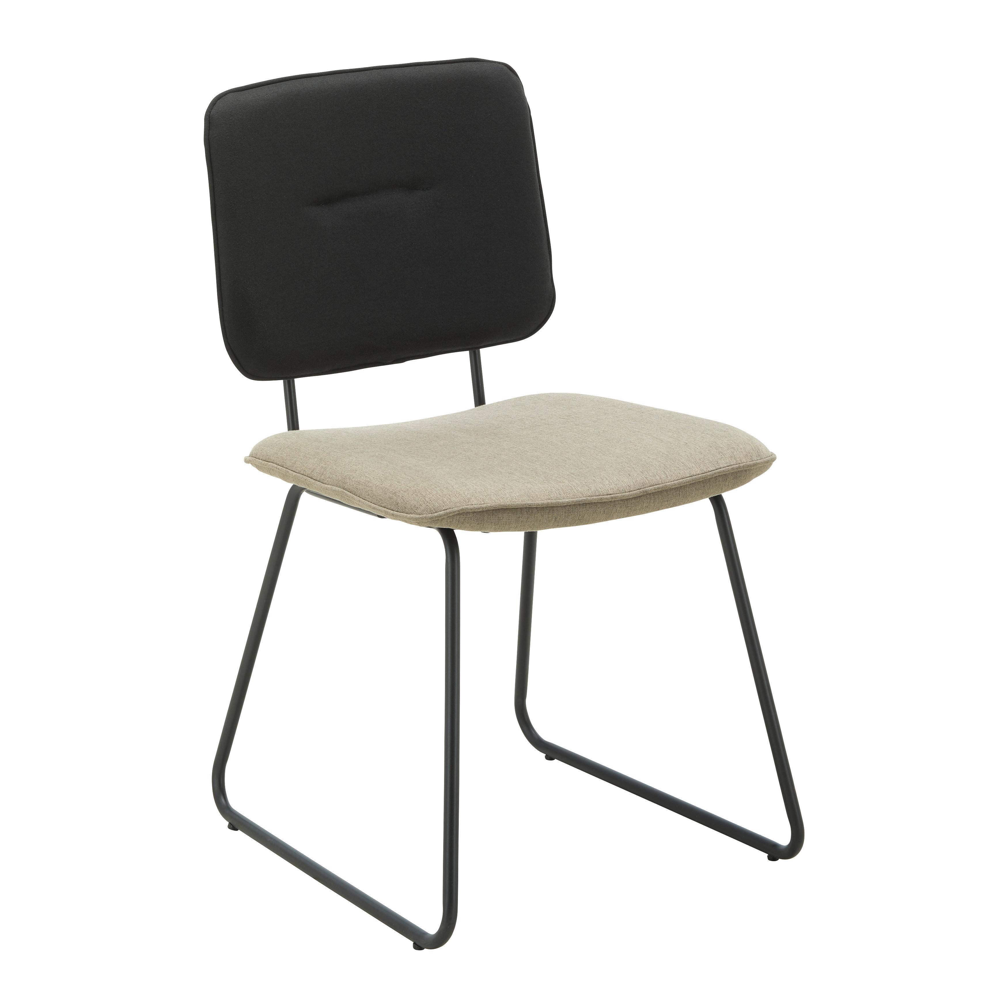 Stol Ava, Črna, Sivorjava - rjavosiva/črna, Moderno, kovina/tekstil (49/85/62cm) - Bessagi Home