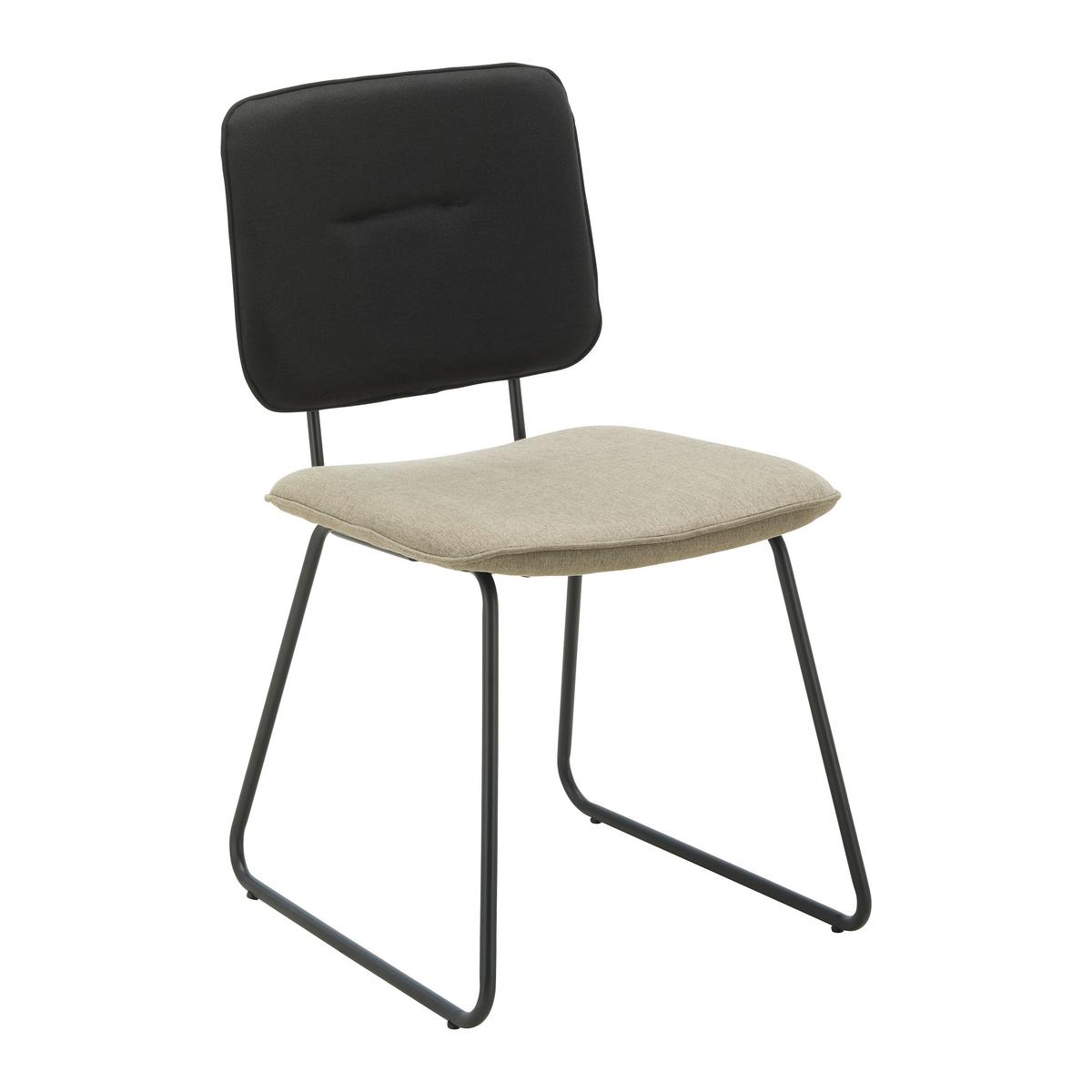 Stol Ava, Črna, Sivorjava - rjavosiva/črna, Moderno, kovina/tekstil (49/85/62cm) - Bessagi Home