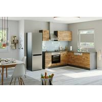 Eckküche Winkelblock ohne Geräte ca. 210x210cm Eiche - Eichefarben/Anthrazit, MODERN, Holzwerkstoff/Metall (210/210cm) - Held