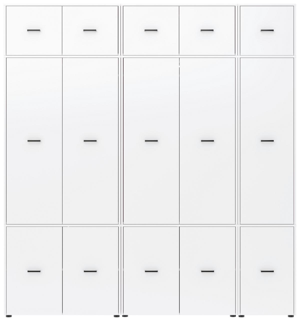 Kleiderschrank Kivo Weiß - Schwarz/Weiß, Basics, Holzwerkstoff/Kunststoff (225/239,40/52,1cm) - Based