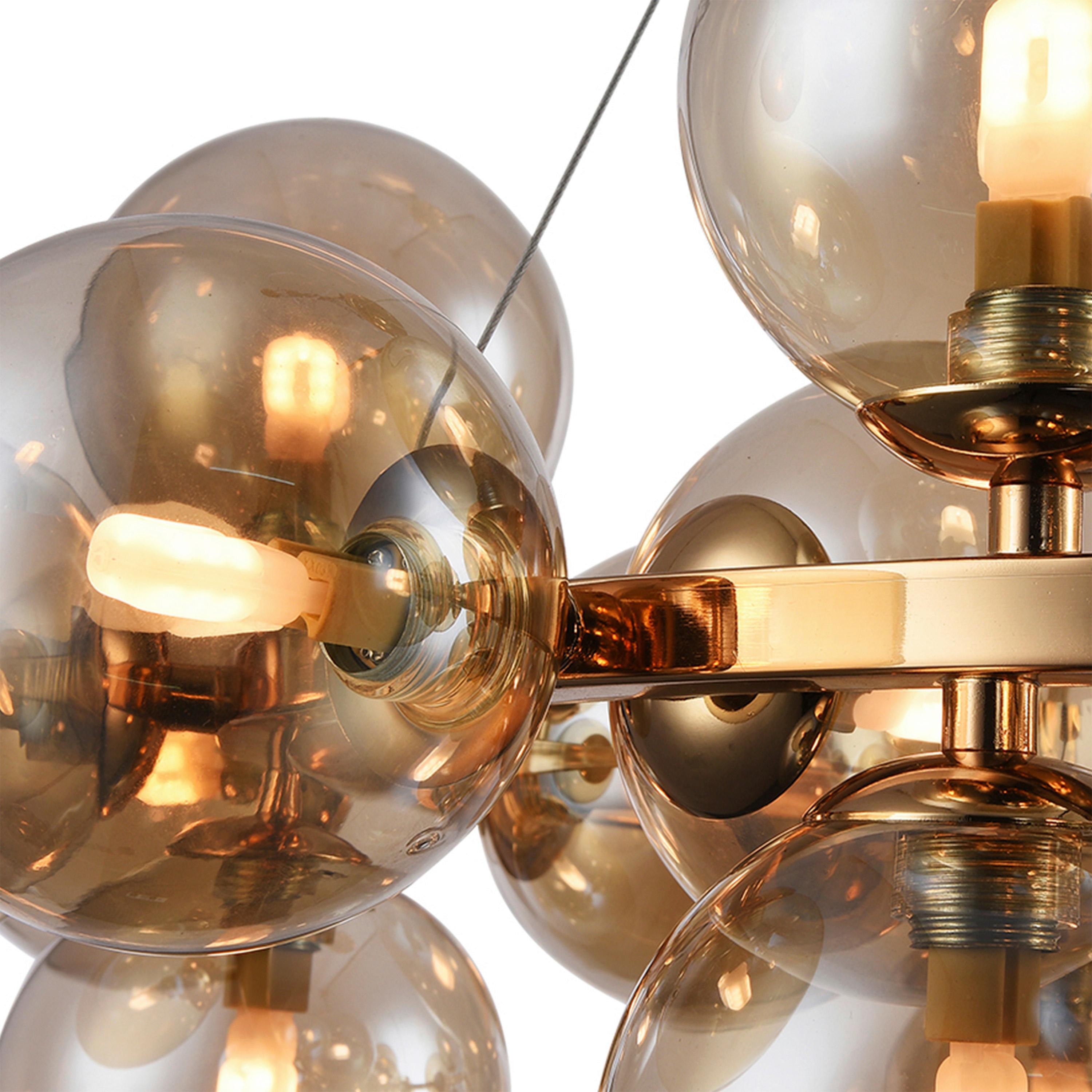 Pendelleuchte Dallas Goldfarben max. 28 Watt - Goldfarben, Trend, Glas/Metall (69/23,8/69cm) - MAYTONI