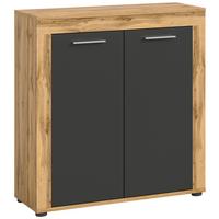 Komoda Jam - srebrne boje/crna, Design, drvni materijal/plastika (80/88/35cm) - Modern Living