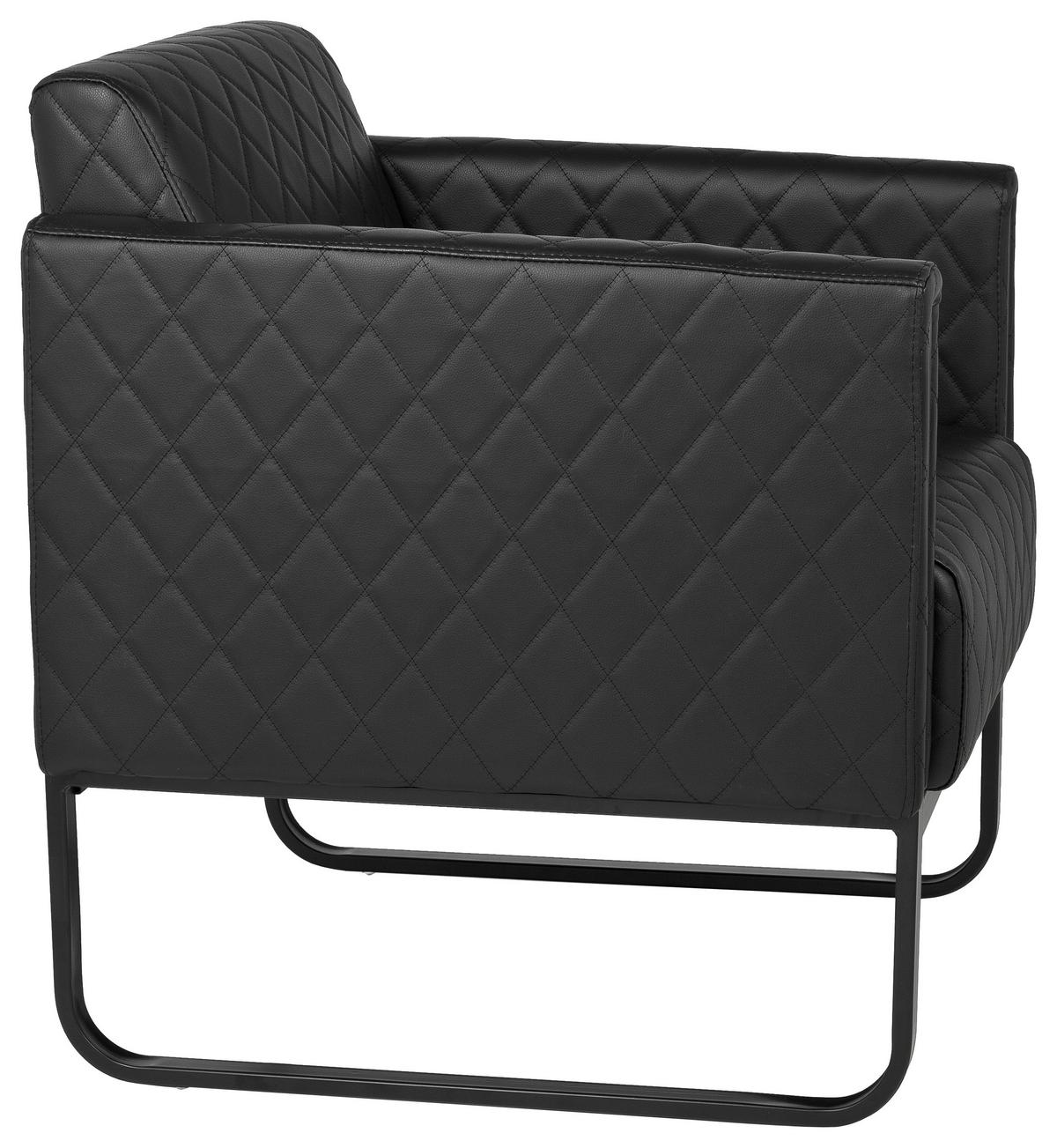 Fotelj Aruba Black, Črna - črna, Moderno, kovina/tekstil (67/78/71cm) - MID.YOU