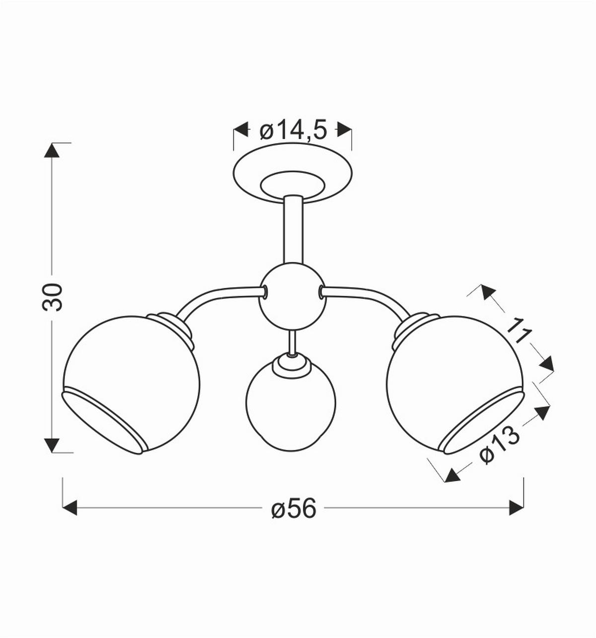 Svjetiljka Stropna 33-26569 Marinen - bijela/crna, Konvencionalno, metal (56/30cm)