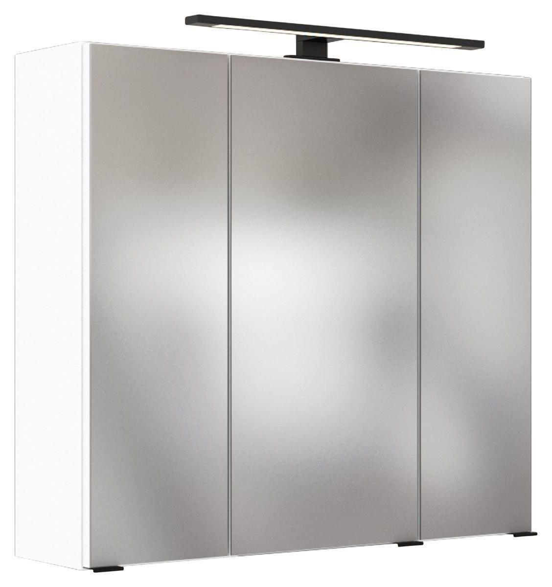 Spiegelschrank Luzern 3-türig ca. 70x64 cm Weiß - Chromfarben, KONVENTIONELL, Glas/Holzwerkstoff (70/64/20cm) - Held