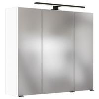 Spiegelschrank Luzern 3-türig ca. 70x64 cm Weiß - Chromfarben, KONVENTIONELL, Glas/Holzwerkstoff (70/64/20cm) - Held
