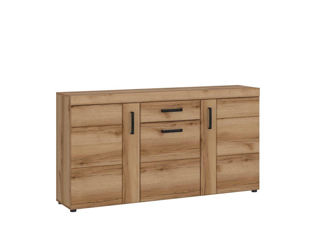 Komoda Cortina - boje hrasta/antracit, Moderno, drvni materijal/metal (156,8/86/40,9cm) - Modern Living