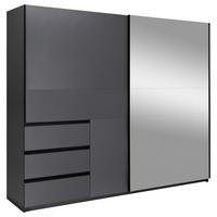 Omara Z Drsnimi Vrati Wilma, Barva Grafita - črna/barve grafita, Moderno, kovina/leseni material (250/210/61,5cm) - P & B