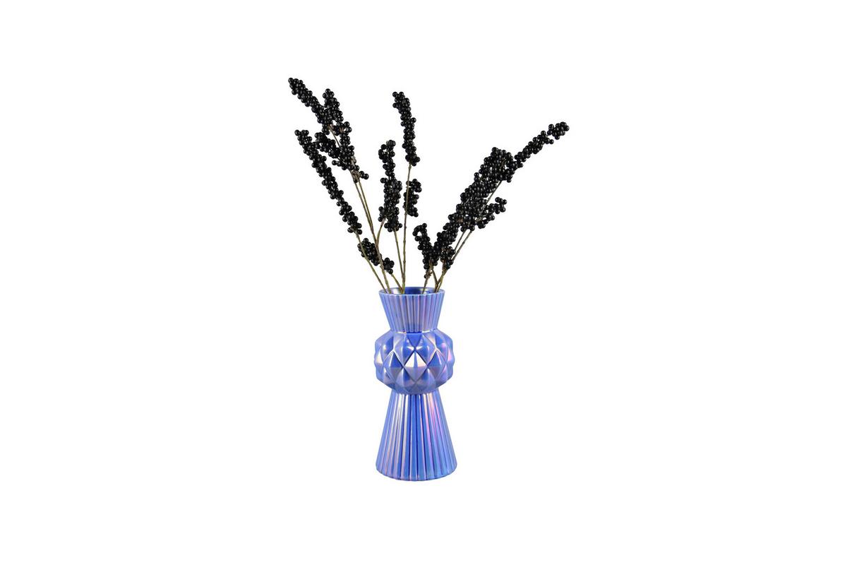 Dekovase Voro Blau - Blau, Basics, Keramik (13/13/28,5cm)