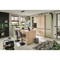 Einbauküche IP3150/2200 ohne Geräte, Salbeigrün/Eiche - Eichefarben/Salbeigrün, MODERN, Holzwerkstoff (350/284cm) - Impuls