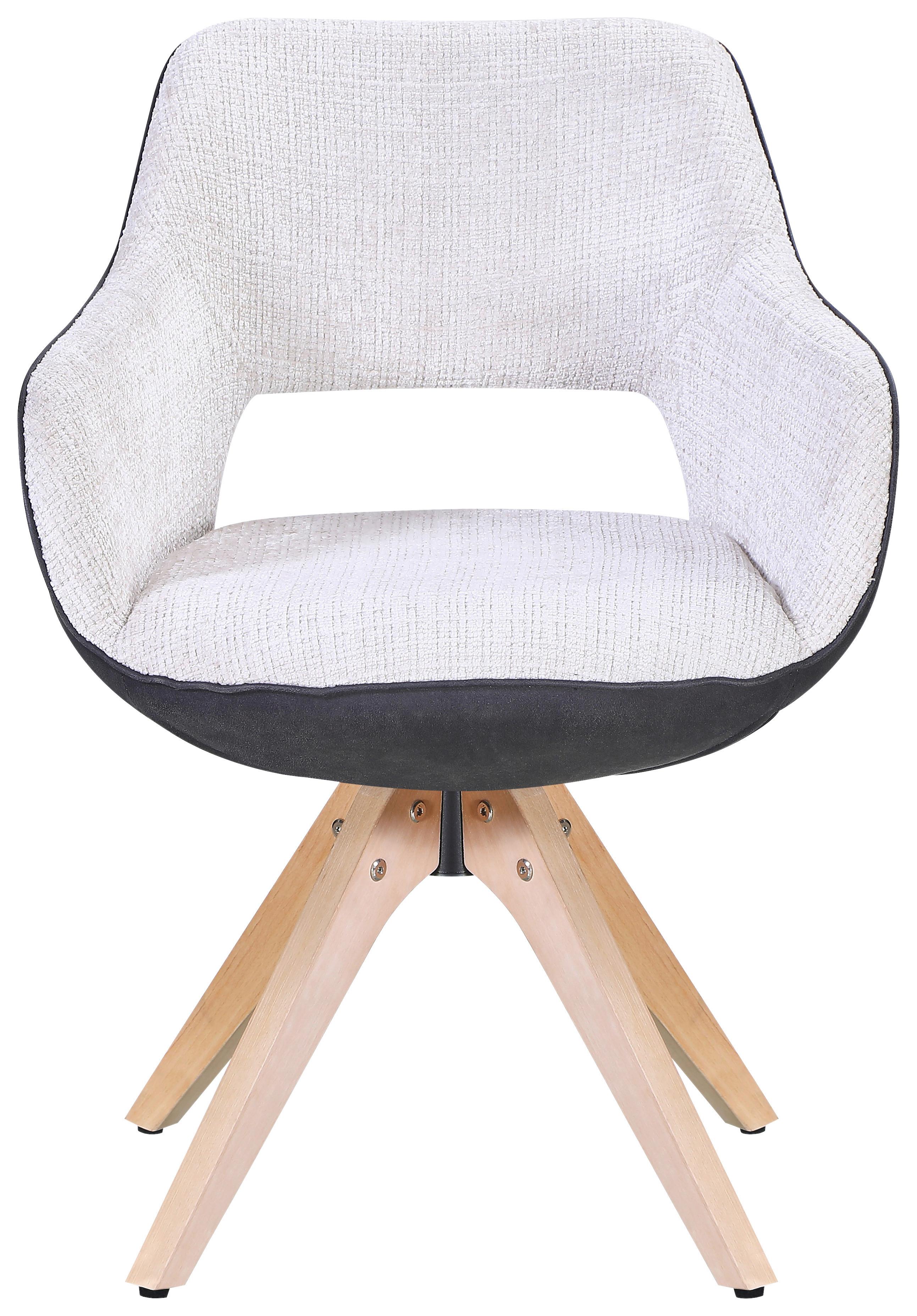STOL MED ARMSTÖD RELAX - mörkgrå/beige, Modern, trä/textil (60/84/61cm) - Mömax
