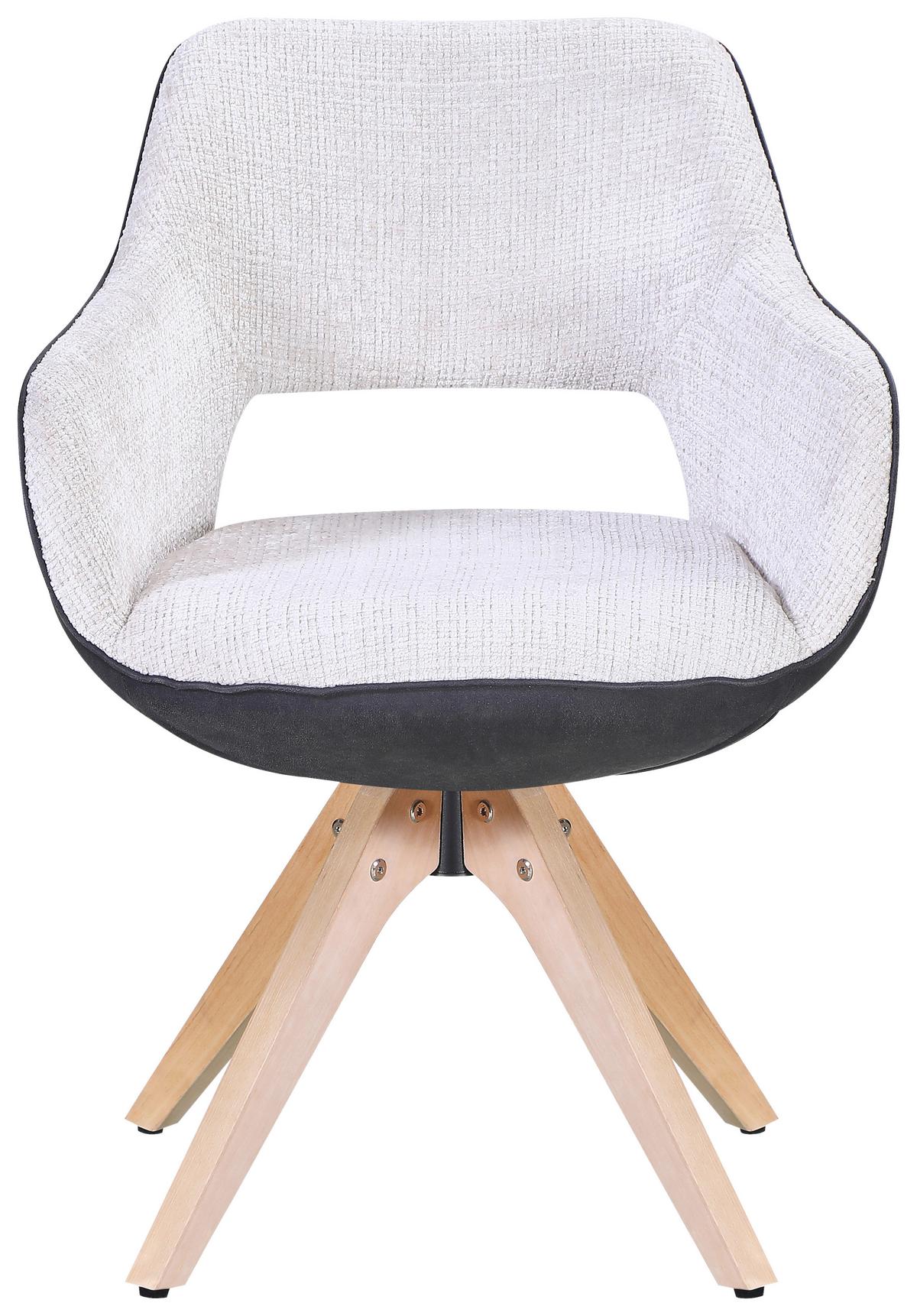 Armlehnstuhl Relax Beige/Dunkelgrau/Buchefarben - Dunkelgrau/Beige, MODERN, Holz/Textil (60/84/61cm) - Mömax