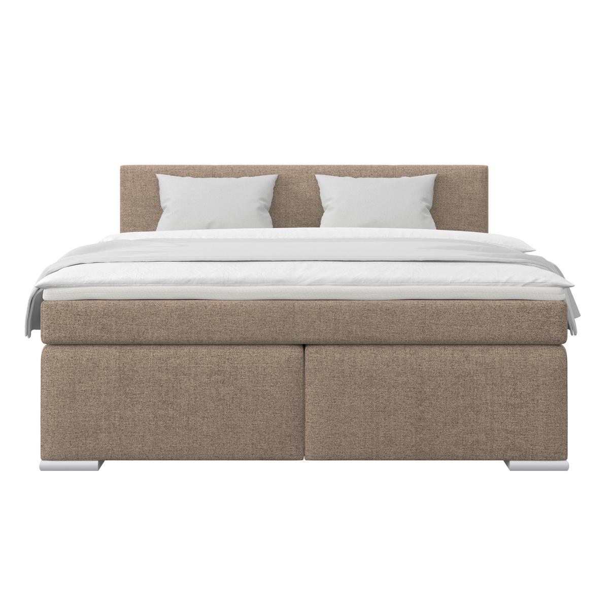 BOXSPRING KREVET MIRA - cappuccino/gri, Konventionell, lemn/metal (180/200cm) - Best Price