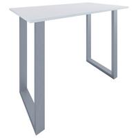 Bartisch XONA Silber/ Weiß ca.140x102x80cm - Silberfarben/Weiß, KONVENTIONELL, Holzwerkstoff/Metall (140/102/80cm)
