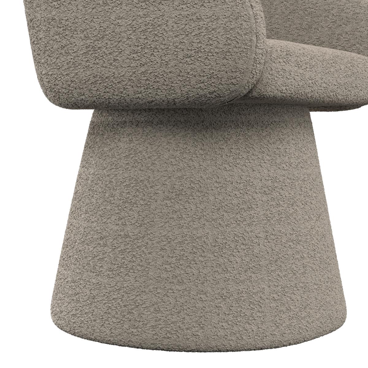 Armlehnstuhl Maia Grau Chenille Drehbar Gepolstert - Grau, MODERN, Textil/Metall (60/84,5/59cm) - Bessagi Home