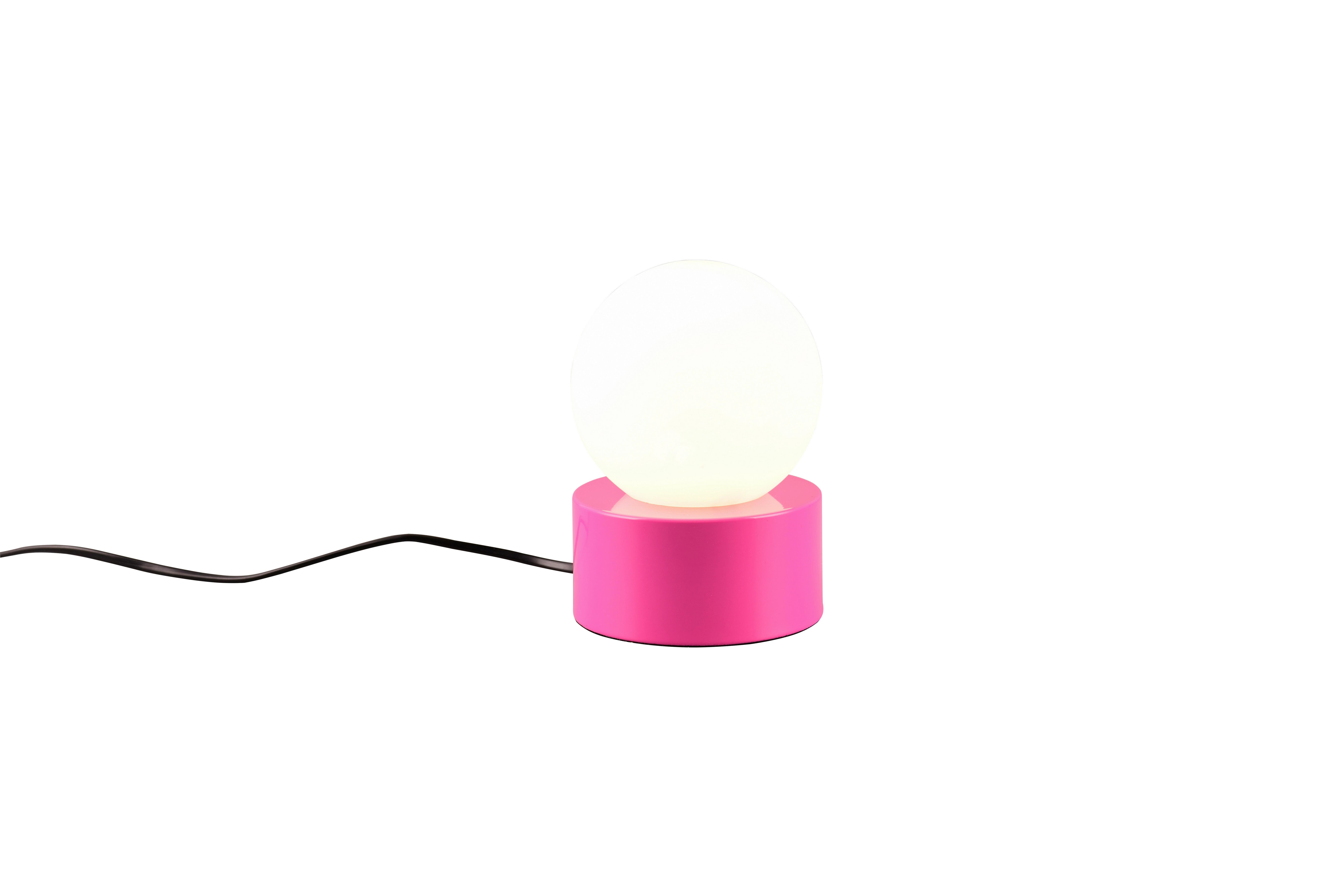 Tischleuchte Countess Weiß/Pink max. 25 Watt - Pink/Weiß, Basics, Glas/Metall (12/17cm)