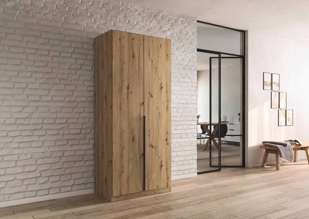 Ormar S Klasičnim Vratima Alabama - siva/tamno siva, Moderno, drvni materijal/metal (91/229/54cm) - Modern Living