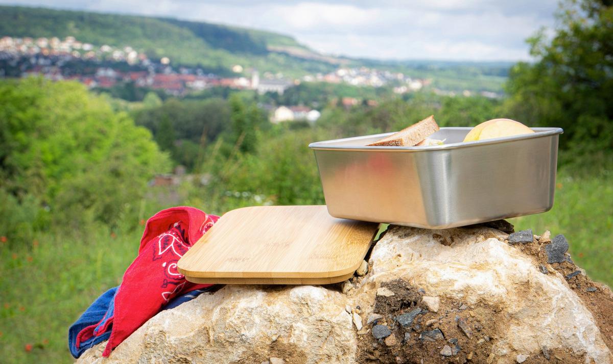 Lunchbox Ew-Lb-1720 - ezüstszínű, Basics, fa/fém (20/15/7,5cm) - Echtwerk