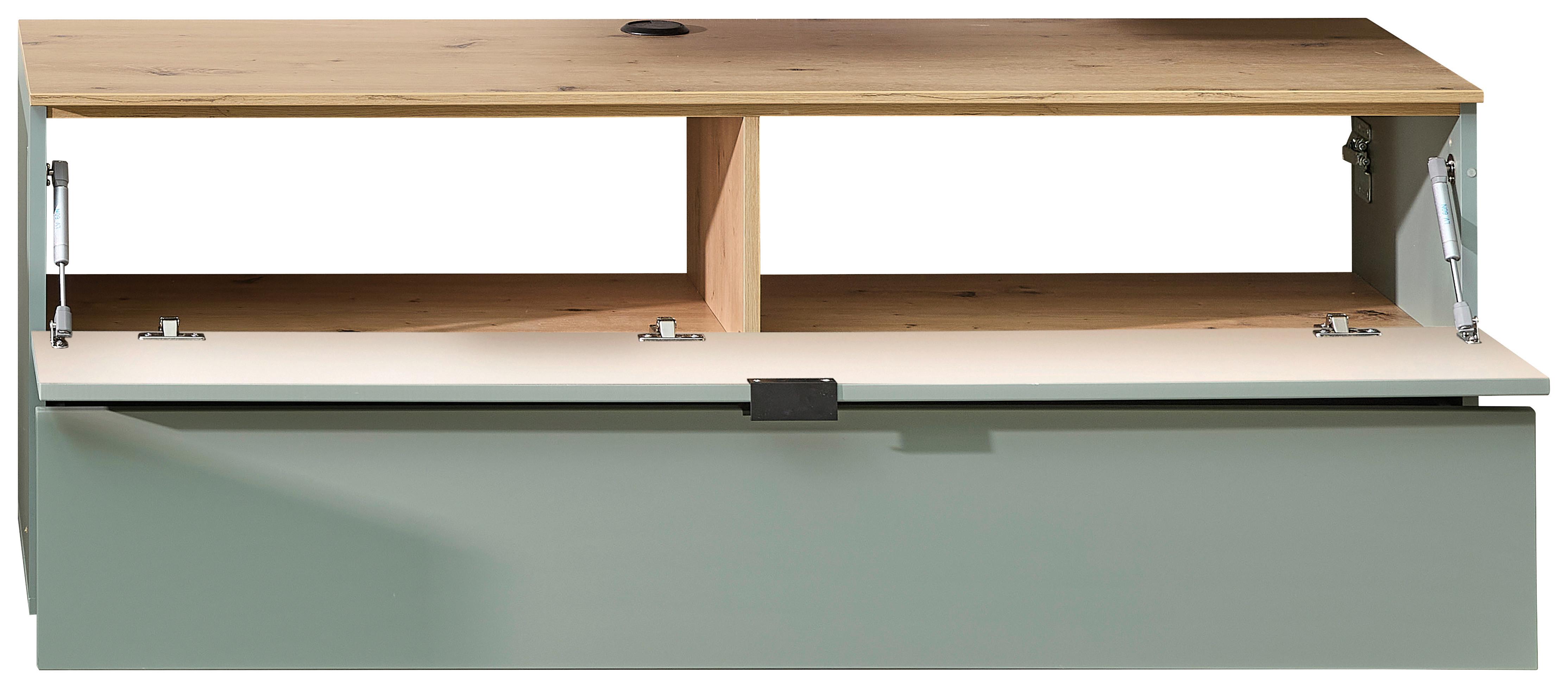 TV-Element Memphis Grün/Eiche Artisan - Schwarz/Eiche Artisan, MODERN, Holzwerkstoff/Metall (140/51/44cm) - Premium Living