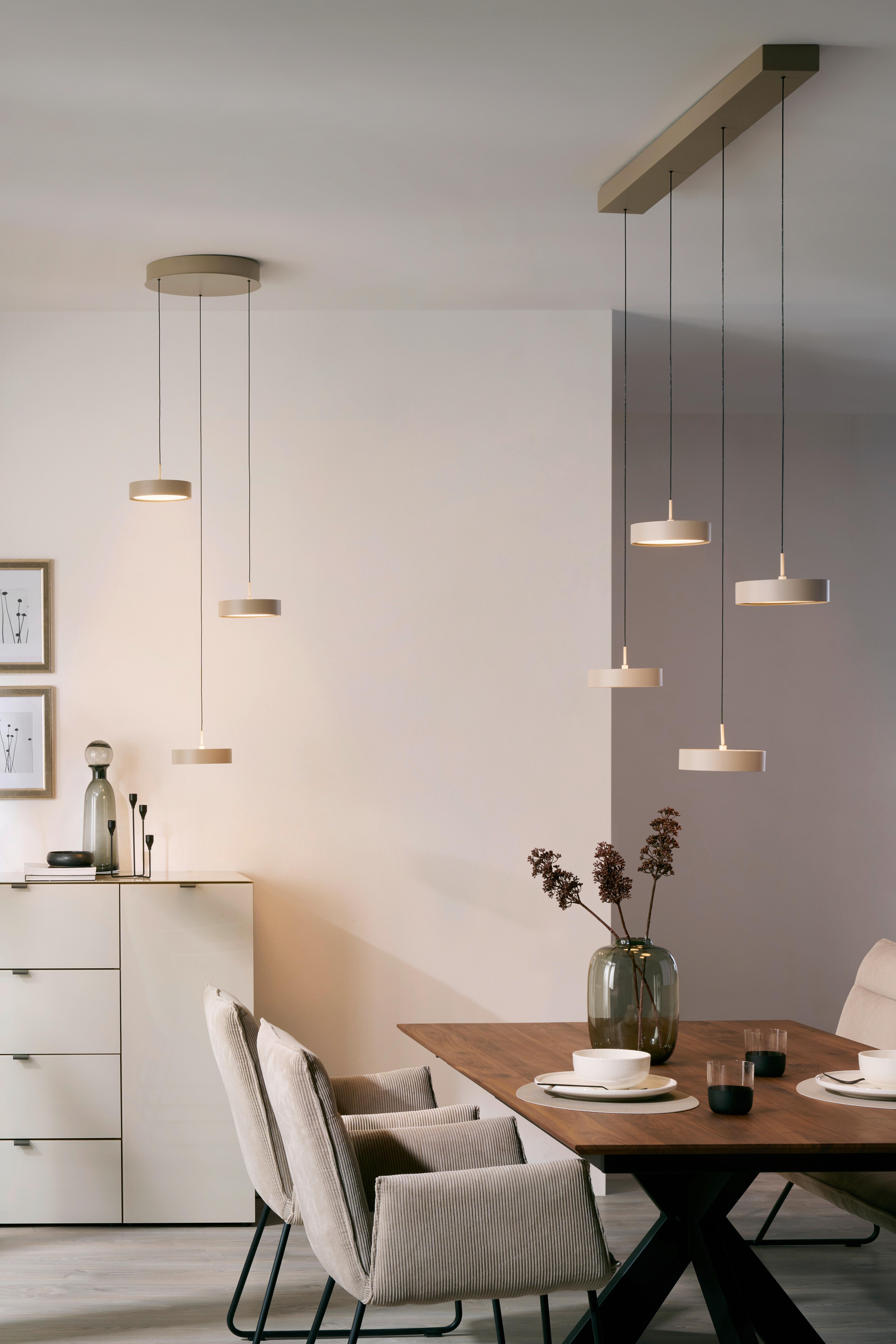 LAMPA WISZĄCA LED BELLEVUE *DK* - kolor piaskowy, Design, metal (46.5/180cm) - Dieter Knoll