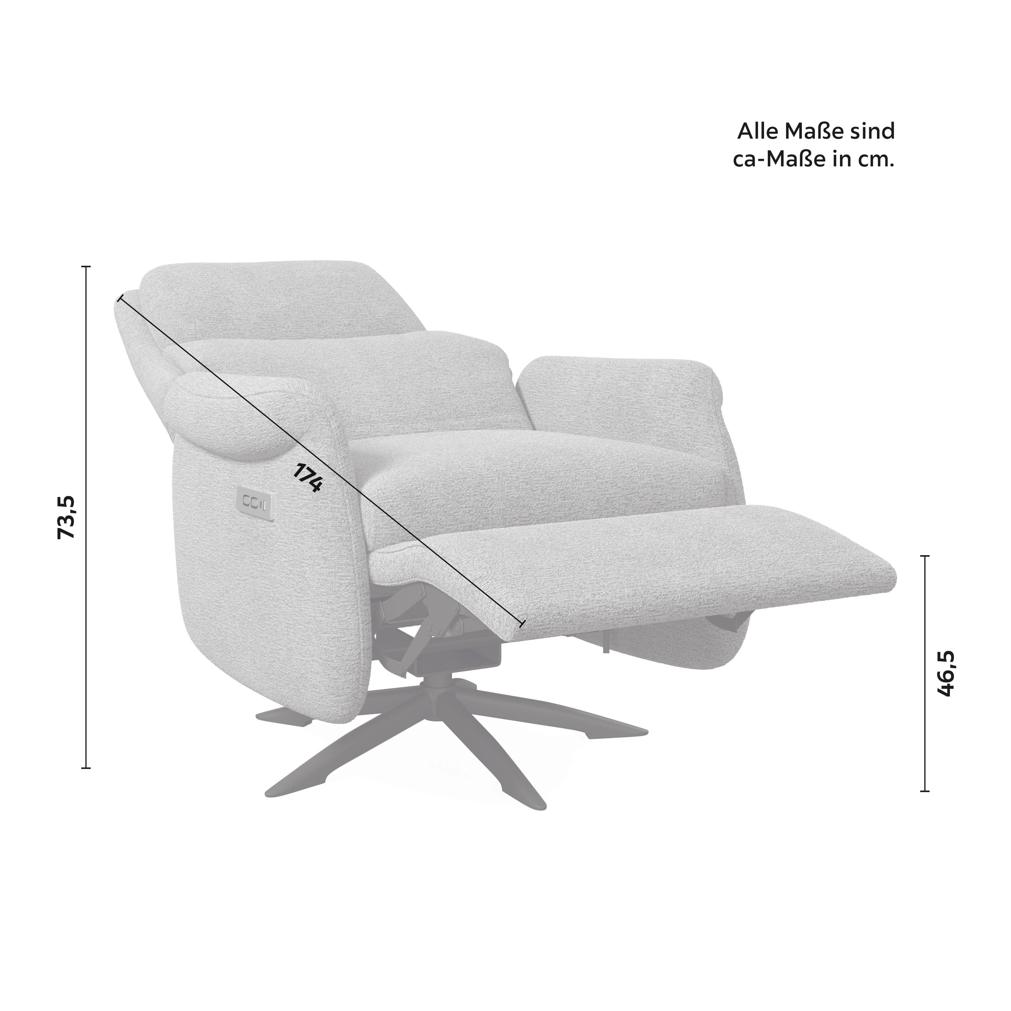 RELAXFÅTÖLJ ALICE - brun/svart, Modern, metall/trä (76/110/94cm) - Bessagi Home