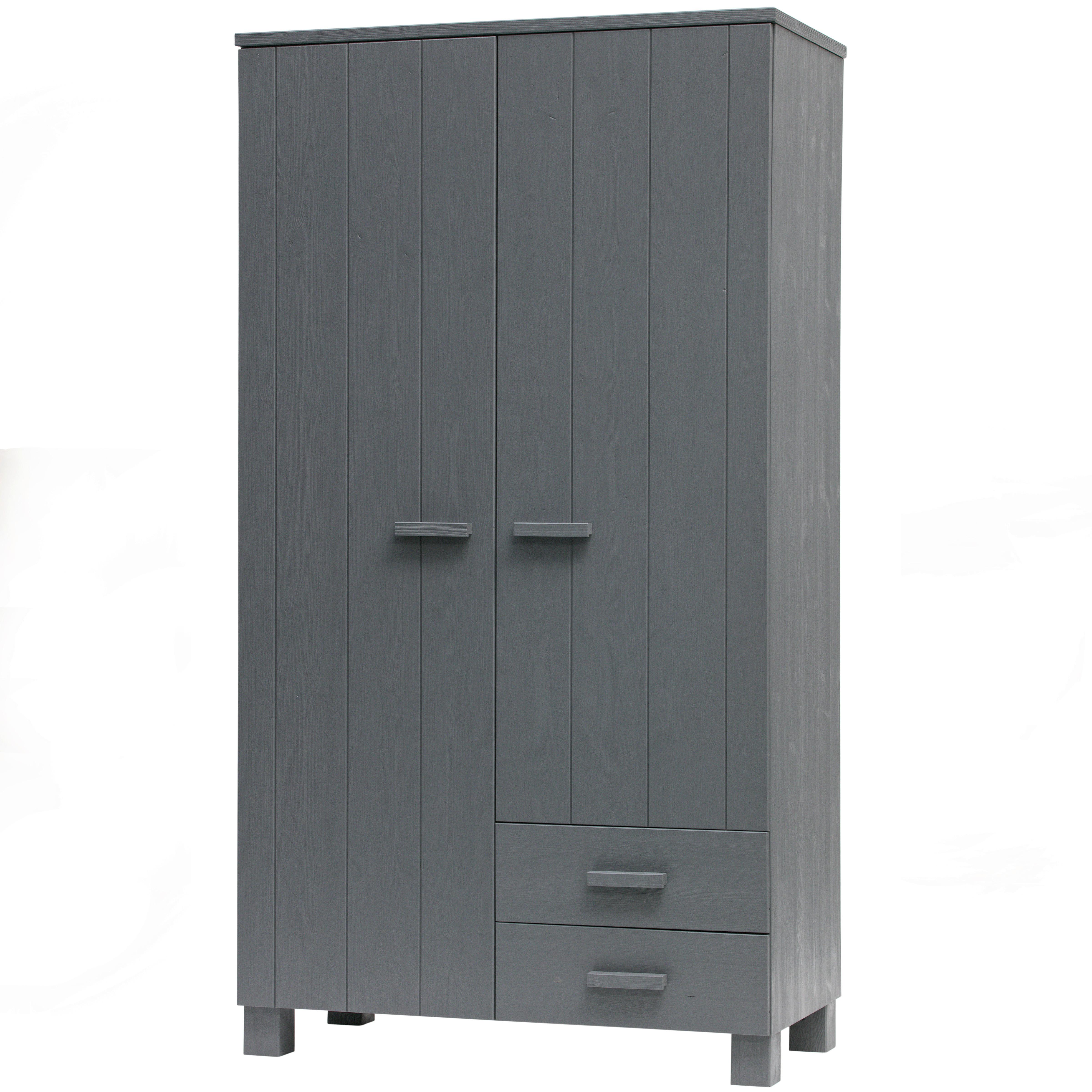 Garderobenschrank Dennis Dunkelgrau - Dunkelgrau, Design, Holz/Holzwerkstoff (111/202/55cm) - Livetastic
