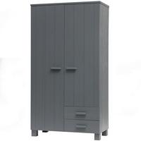 Garderobenschrank Dennis Dunkelgrau - Dunkelgrau, Design, Holz/Holzwerkstoff (111/202/55cm) - Livetastic