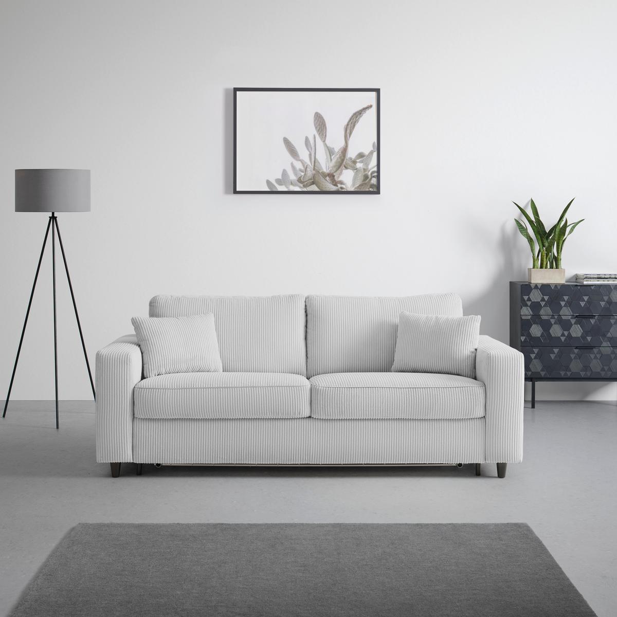 Schlafsofa Agneta Hellgrau - Hellgrau/Schwarz, MODERN, Holz/Textil (200/83/97cm) - Premium Living