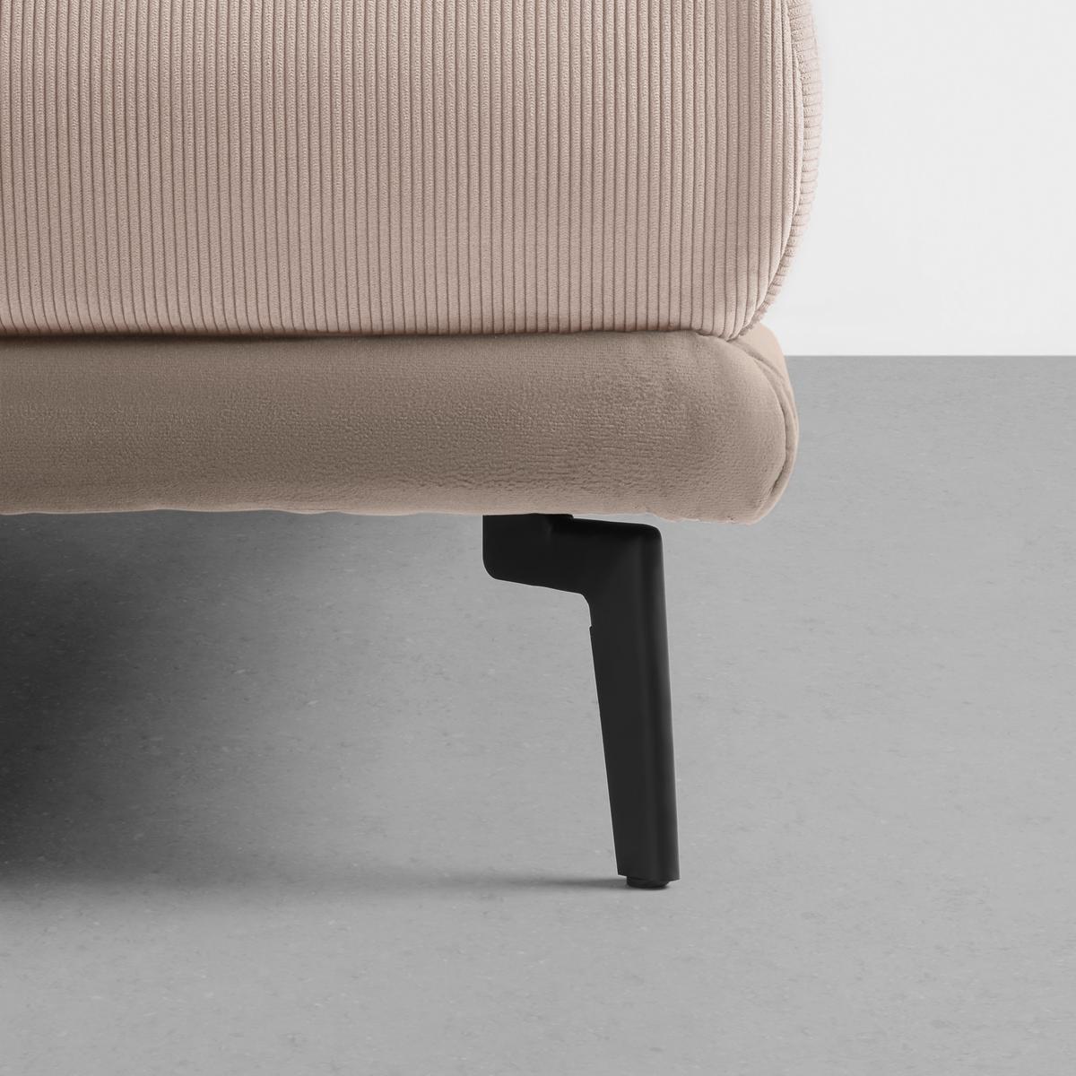 Ecksofa Nuovo Greige - Greige/Schwarz, MODERN, Textil/Metall (245/72-113/190cm) - Mömax