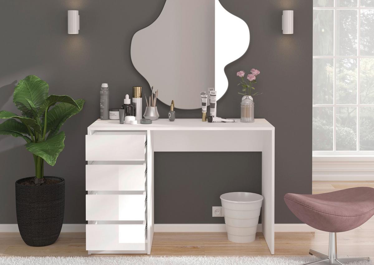 Schminktisch Emma ca. 110x75x48 cm Weiß - Design, Holzwerkstoff (110/75/48cm) - MID.YOU