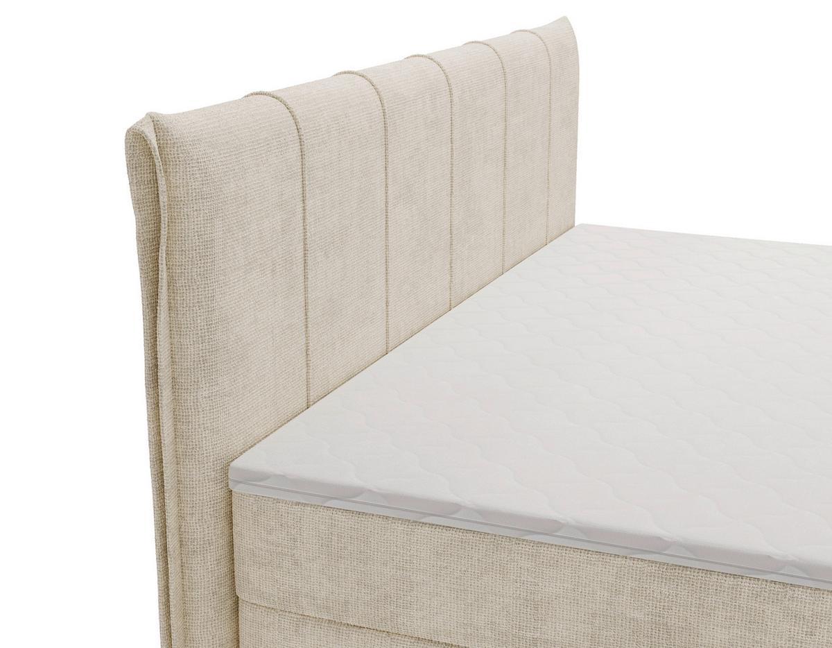 Boxbett Veloria Beige ca. 180x200cm - Beige/Schwarz, KONVENTIONELL, Textil/Metall (180/200cm) - Based