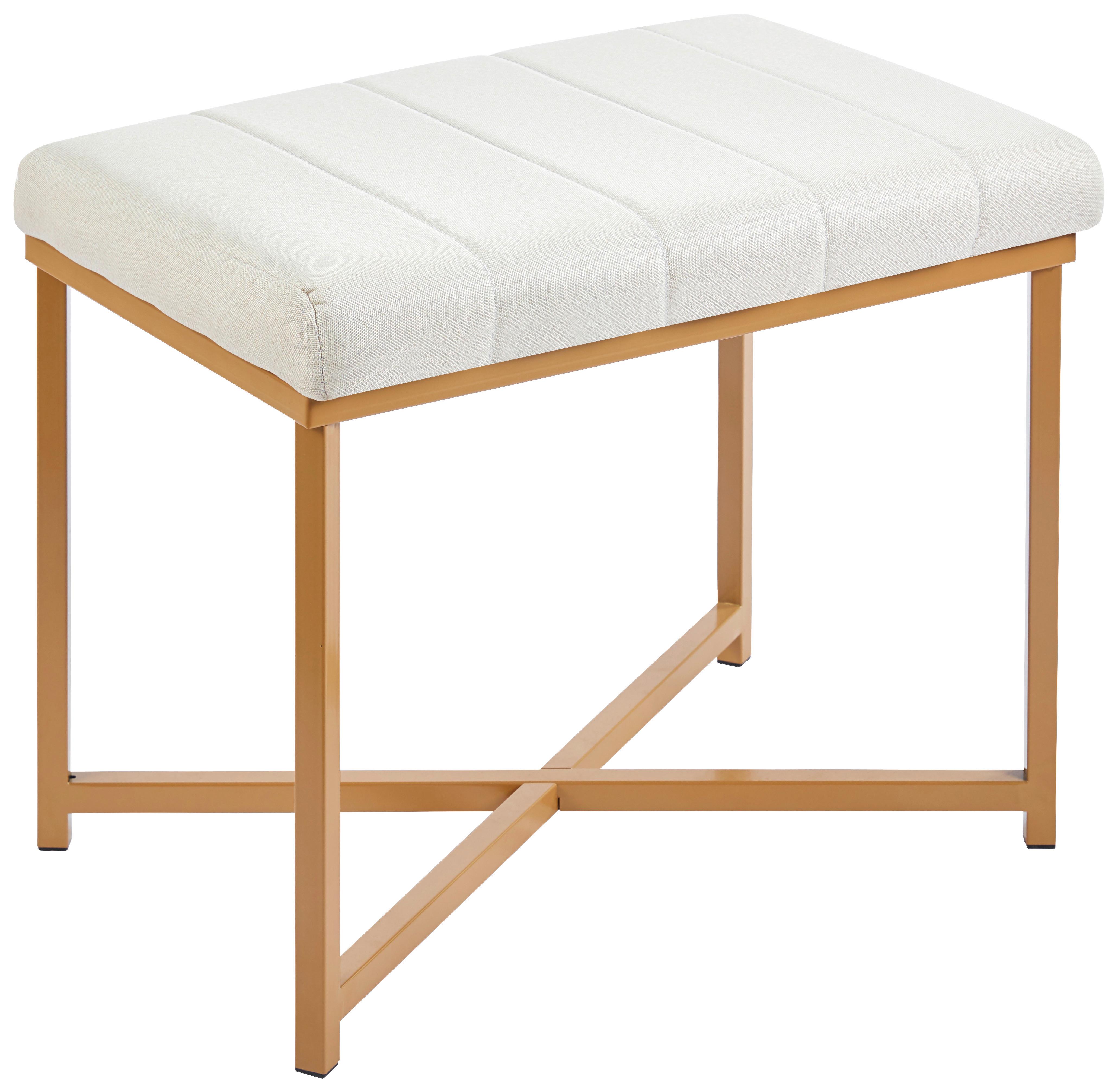 Sitzbank Leo Goldfarben/Beige - Beige/Goldfarben, Modern, Holzwerkstoff/Textil (58/47/38cm) - Mömax