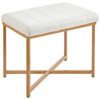 Sitzbank Leo Goldfarben/Beige - Beige/Goldfarben, MODERN, Holzwerkstoff/Textil (58/47/38cm) - Mömax
