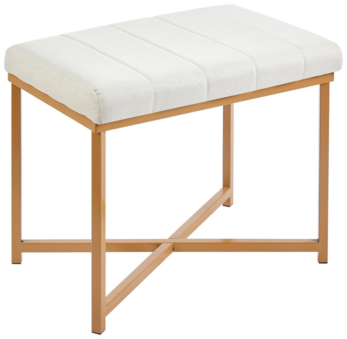Sitzbank Leo Goldfarben/Beige - Beige/Goldfarben, MODERN, Holzwerkstoff/Textil (58/47/38cm) - Mömax