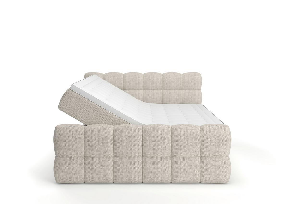 Boxspring Krevet Brisbane - crna/krem, Trend, drvni materijal/drvo (180/200cm) - Premium Living