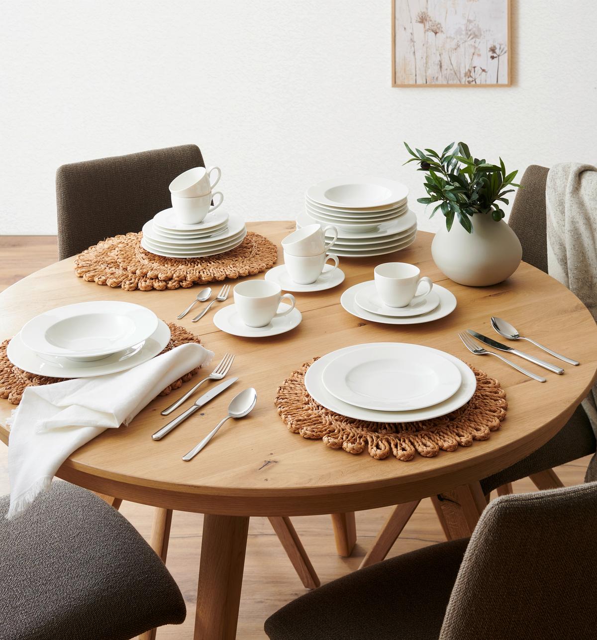 SERWIS OBIADOWO-ŚNIADANIOWY KAPRUN - biały, Basics, ceramika - Seltmann Weiden