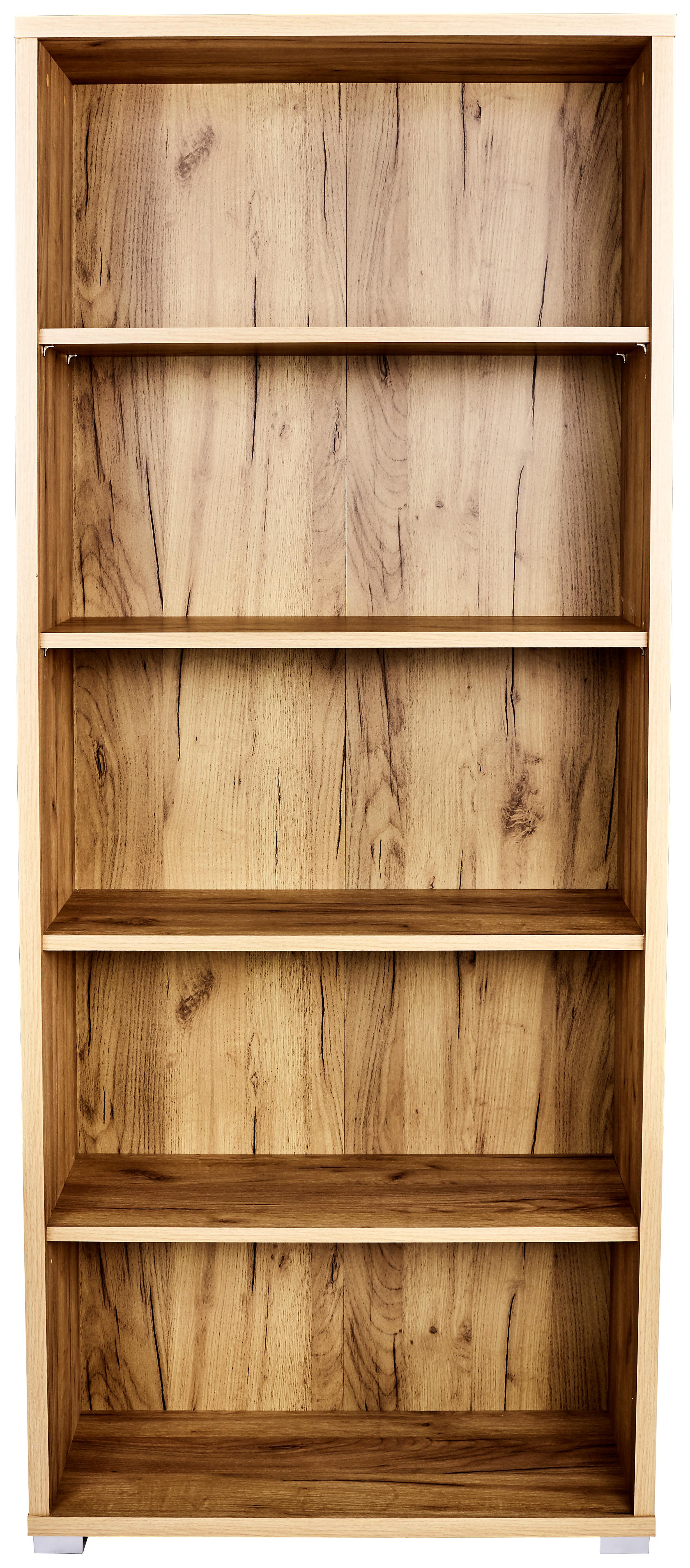 Polica Profi - boje hrasta/boje kroma, Moderno, drvni materijal/plastika (75/185/35cm) - Modern Living