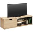 Lowboard Dunkelgrau/eichefarben - Dunkelgrau/Eichefarben, MODERN, Holzwerkstoff (141/42/40cm)