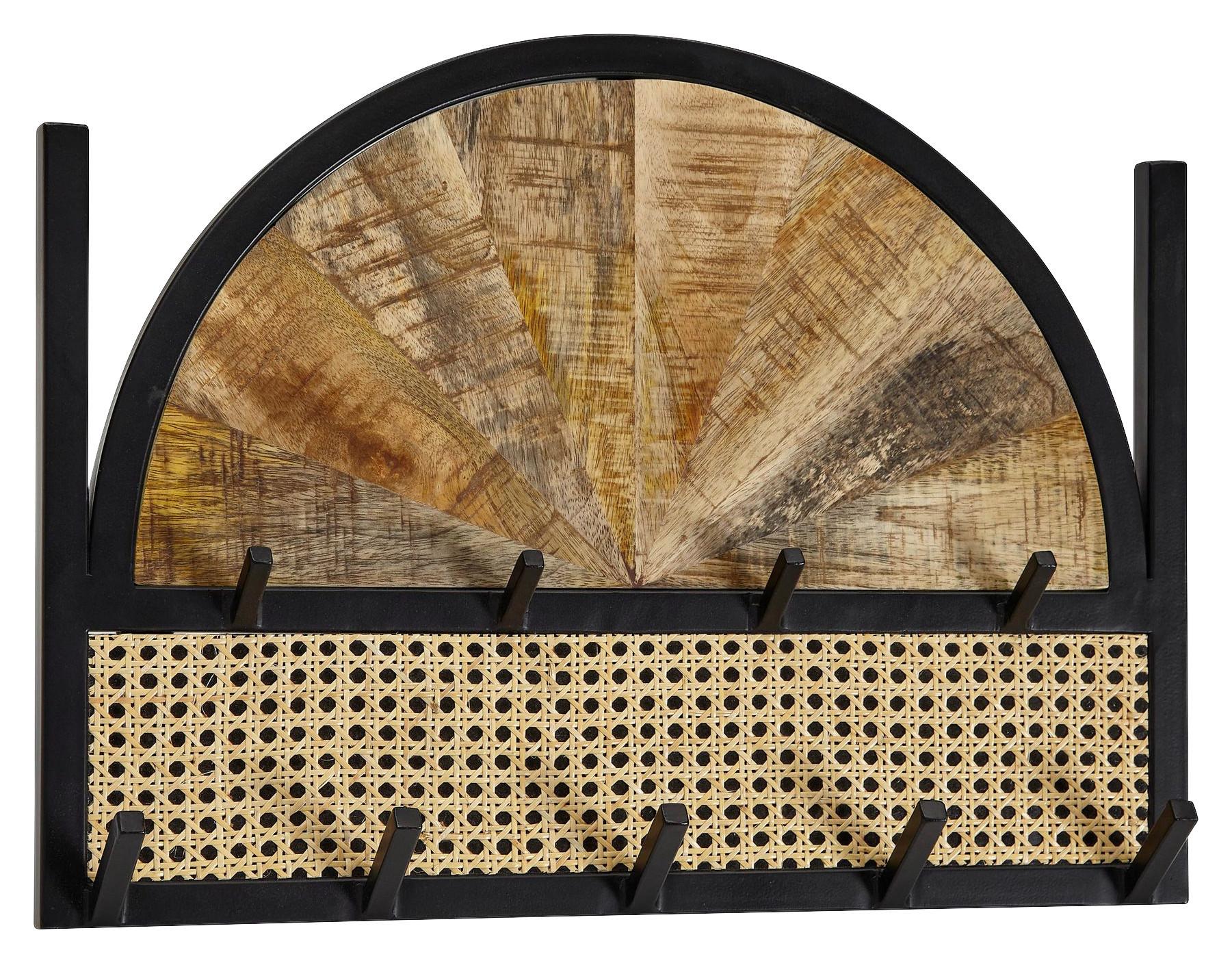 Wandgarderobe Wohnling Mangoholz/Schwarz - Braun, MODERN, Holz (53/40/7,5cm) - MID.YOU