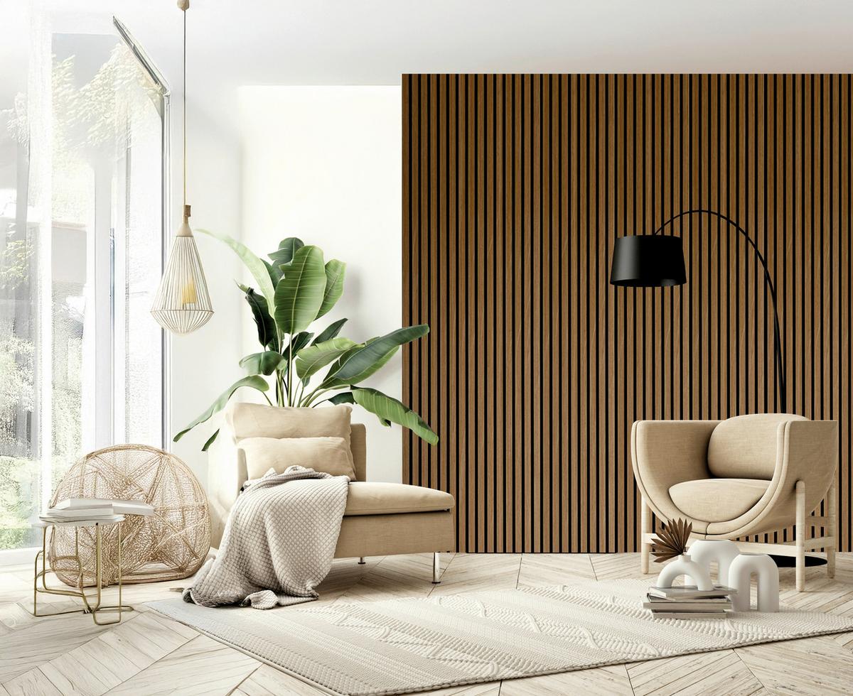 Akustikpaneel Eiche - Eichefarben, Basics, Holz/Holzwerkstoff (56/120/1.8cm) - Novel