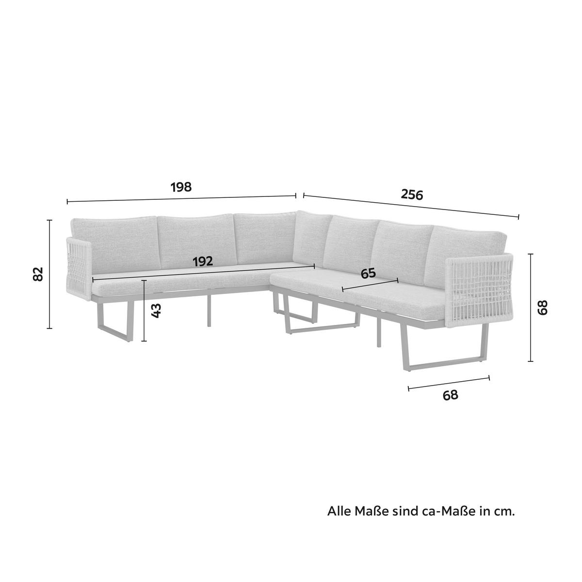 Baštenska Garnitura Emmi - prirodna boja/braon, Moderno, staklo/tekstil (256/68/68cm) - Mömax