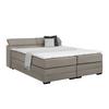 Boxspringbett Sevilla Graubraun ca. 180x200cm - Graubraun/Schwarz, KONVENTIONELL, Holz/Kunststoff (180/200cm) - Premium Living