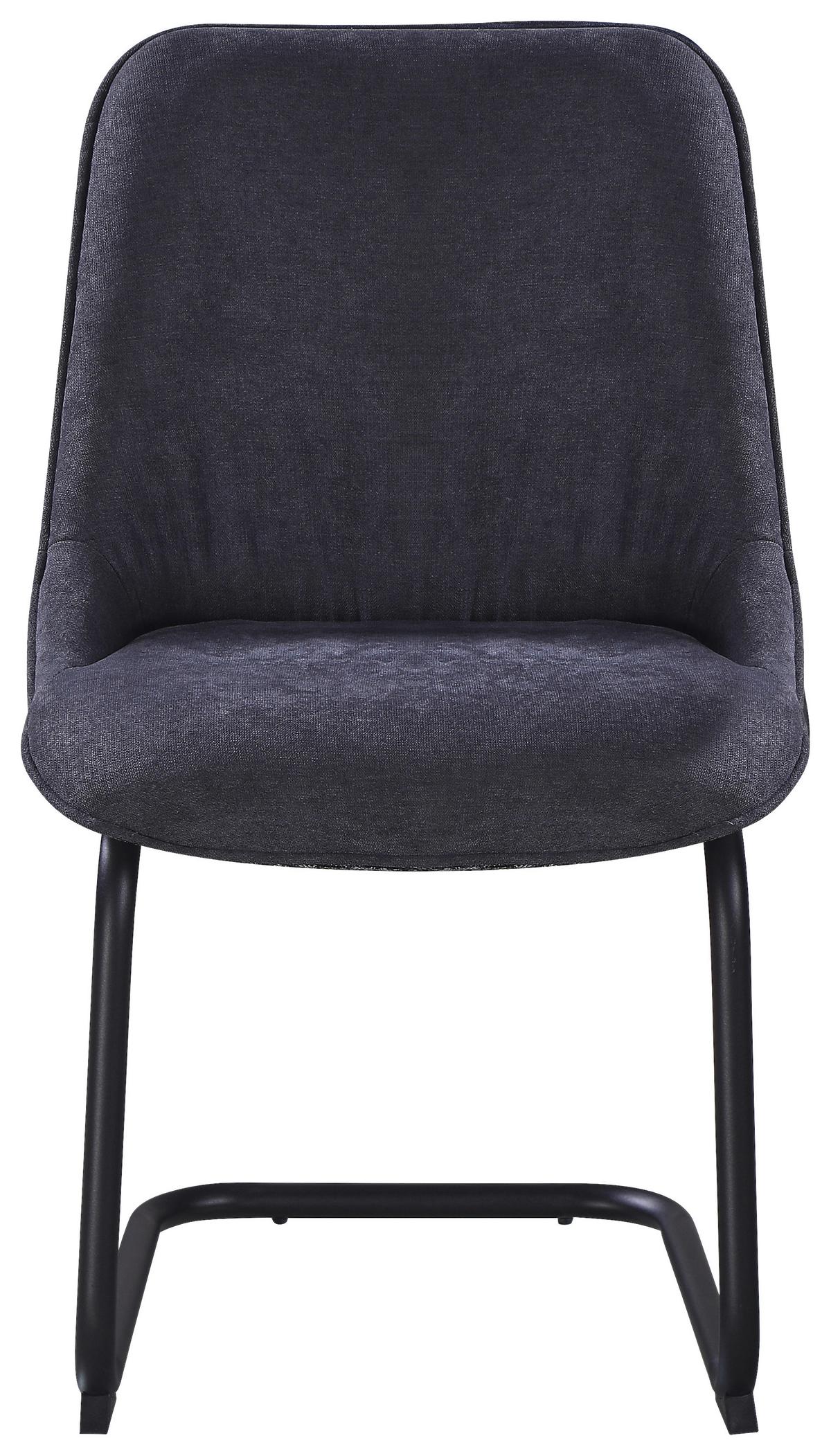 Stuhl Nova Grau - Schwarz/Grau, MODERN, Textil/Metall (51/86/59cm) - Premium Living