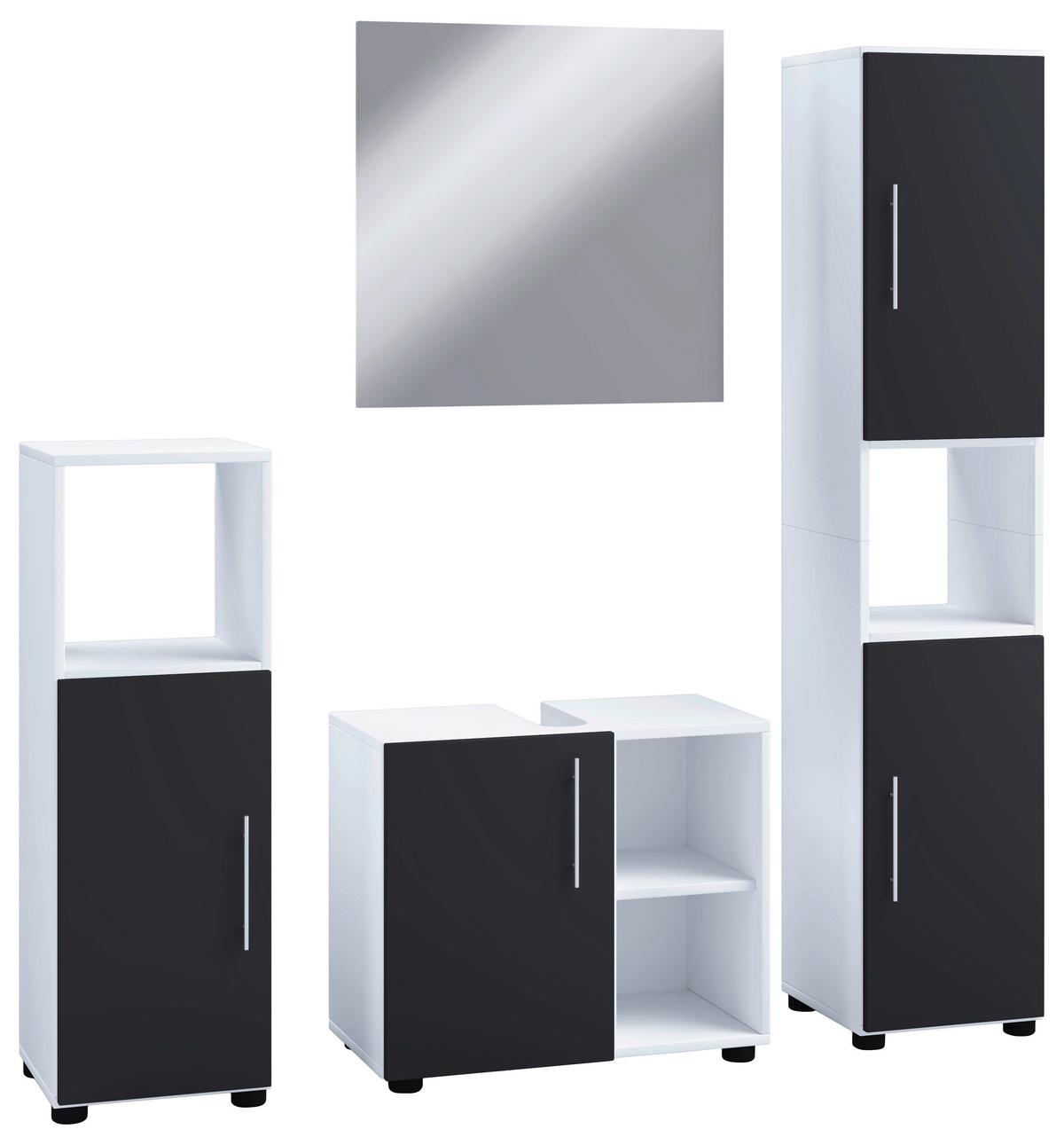 Kopalnica Flandu Iii, Bela, Črna - črna/bela, Moderno, leseni material (122cm) - MID.YOU